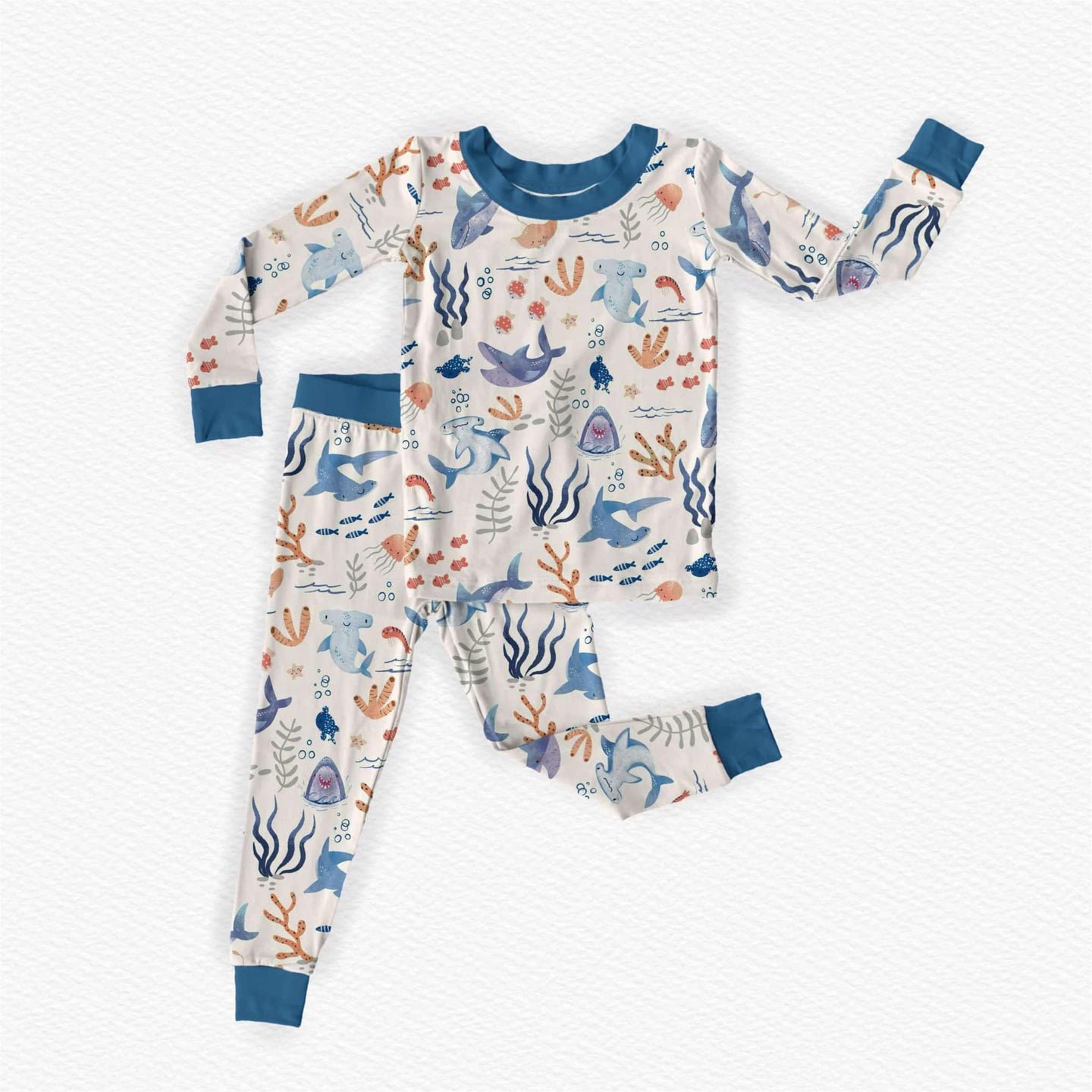 Slumber Sharks Two-Piece Children's Bamboo Set
